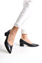 100% Genuine Leather Comfortable and Stylish Stiletto Black Women's Shoes - 3