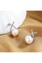 Elegant Pearl and Zircon Stone Steel Earrings - Tarnish and Antiallergic - Silver Color - 3