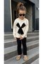 Knitwear Bow Detailed Sweater Leggings Bottom-Top Set Girl's - 2