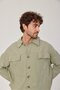 Men's Jacket Buttoned Slim Seasonal Green Loose Fit Gabardine - 3