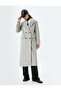Buttoned Double Breasted Extra Long Stamp Coat - 2