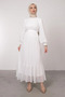 Women's Pleated Chiffon Modest Dress - 2