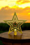 Gold Gold Color Tepelik 20 cm Shiny Nested Stars Christmas Pine Tree New Year Tepeliği - 4
