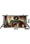 Winter Themed Studio Background with Rustic Fireplace and Christmas Decorations - 200X150Cm - 2