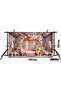 Pink Studio Backdrop Decorated with Large Flowers and Balloons - 200x150cm - 2