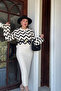 Patterned Blouse Dress Combination Knitwear Casual Double Set - 3
