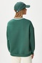 Women's Embroidered Los Angeles Green Oversize Sweatshirt with Fleece Inside - 5