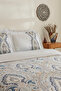 Lemy Blue Duvet Cover Set - 100% Cotton, Double, Satin - 4