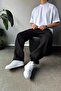 Adjustable Leg Basic Black Sweatpants Black - 3