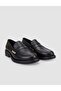 100% Genuine Leather Women's Loafer with Black Staple Detail - 2