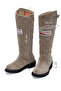 Beige Laconia Hi Zippered Women's Leather Boots - 025g100074 - 2