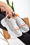 Women's Gray Lace-up Casual Comfortable Style Sole Sneaker - 2