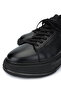 Men's Genuine Leather Black Analin Sneakers & Sports Shoes - 3