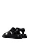 Black Leather Women's Sandals - 24sfd300618 - 5