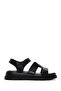 Black Leather Women's Sandals - 24sfd300618