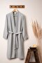 Gray Unisex Kimono Muslin Bathrobe - 100% Cotton & Highly Water Absorbent Bathrobe