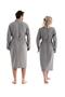 Gray Unisex Kimono Muslin Bathrobe - 100% Cotton & Highly Water Absorbent Bathrobe - 3