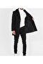 Hooded Zippered and Buttoned Cashmere Fabric Slim Fit Men's Coat - 4