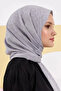 Kübra Koç نمط كتلة شال جاكار حريري لارا - رمادي - 3