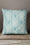 Velvet Babyface Blue Cream Damask Patterned Throw Pillow Pillow Case - Cgh096