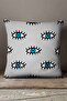 Velvet Babyface Gray Blue Eye Patterned Throw Pillow Pillow Case - Cgh247