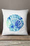 Velvet Babyface White Blue Oyster Marine Patterned Digital Printed Throw Pillow Pillow Case Cgh530