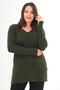 Trend42Plus Crystal Stone Short Sleeve Plus Size Viscose Ecru Women's T-Shirt