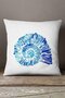 Velvet Babyface White Blue Sea Shell Marine Patterned Digital Printed Throw Pillow Pillow Case Cgh531