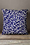 Velvet Babyface Navy Blue Beige Marine Themed Coral Patterned Digital Printed Throw Pillow Cover Cgh633