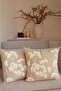 Punch Embroidered Linen Look Cushion Cover - 43*43 cm - 2 Pieces - Floral