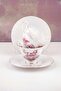 Gold Gilded Dusty Rose English Pattern Coffee Cup Set for 2 People - 3