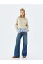 Crew Neck Hair Knit Textured Comfortable Fit Knitwear Sweater - 2