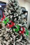 6 Pieces Red Green Christmas Tree Reindeers 2 Meters Glittery Eva New Year Reindeer with Bells Snowflake - 4