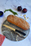 Channeled Glass Cutting Board - Glass Cutting Table| Gray Gold Marble| Diameter 32cm| Patented Product - 4