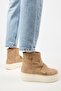 Ember Women's Genuine Leather Velcro Sand Boots with Fur Inside - 6
