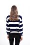 Women's Thick Line Patterned Round Neck Knitwear Knitted Sweater 245334   - - 5