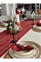 Aura Runner and Napkin Set New Year Themed Plaid Pattern Cotton Long Runner - 5