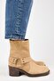 (Livia) Women's Genuine Leather Biker Sand Boots Size: 40
