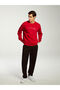 Xside Red Crew Neck Long Sleeve Ataturk Signature Printed Men's Sweatshirt - 3