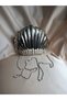 Women's Silver Metal Oyster Seashell Model Evening Dress and Special Occasion Portfolio Chain Strap Bag - 4