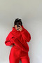 Women's Oversize Hooded Kangaroo Pocket Basic Sweatshirt Hoodie - 3