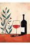 Asena Collection Artistic Design Abstract Wine and Glass Patterned Modern Decorative Carpet 44 - 4