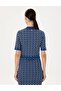 Cobalt Blue Crop Top Polo Neck Sweater 50290547-Vr045 - 5