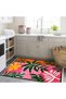 Asena Collection Multicolored Palm Leaves Patterned Creative Modern Decorative Carpet 42 - 3