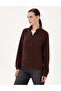 Brown Comfort Fit Zippered Fleece Sweatshirt 50300846-Vr029
