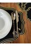 Curly Model Gold Embroidered 12-Piece Set American Serving and Cocktail Presentation Napkin - 4