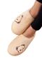 Closed Front Teddy Bear Printed Plush Women's House Slippers Beige - 3