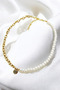 B Pearl Chain Letter Style Necklace - 3