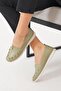 Laner Stitched Genuine Leather Women's Shoes Green Skin - 4