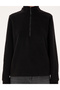 Black Comfort Fit Zippered Fleece Sweatshirt 50300846-Vr046 - 6